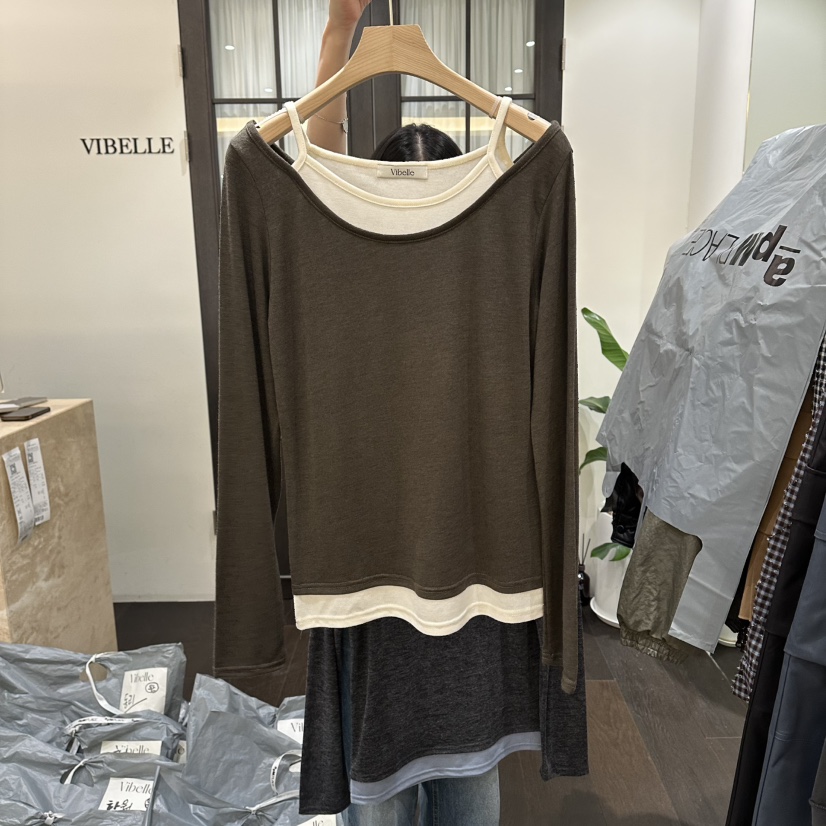 VIBELLE東大門直郵女裝新款人氣時尚26夏季休閑推薦長袖T恤VIBELLE長袖T恤圖色2