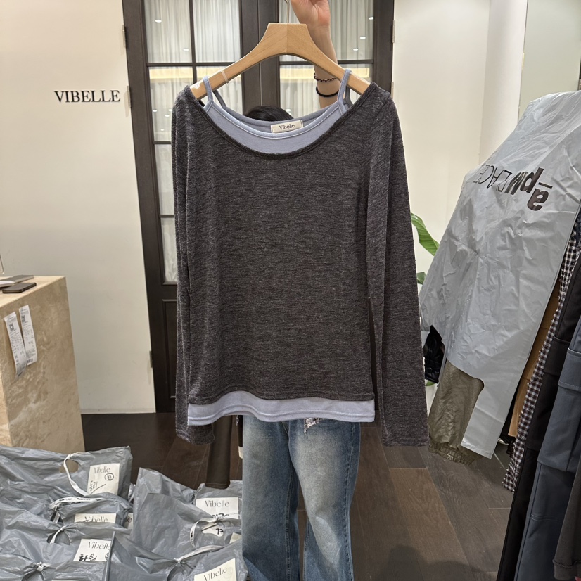 VIBELLE東大門直郵女裝新款人氣時尚26夏季休閑推薦長袖T恤VIBELLE長袖T恤圖色3