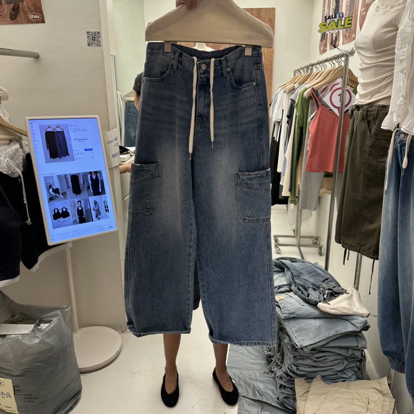 CHAV韓國直郵女裝新品26夏季人氣熱賣推薦休閑時尚牛仔褲CHAV牛仔褲圖色1