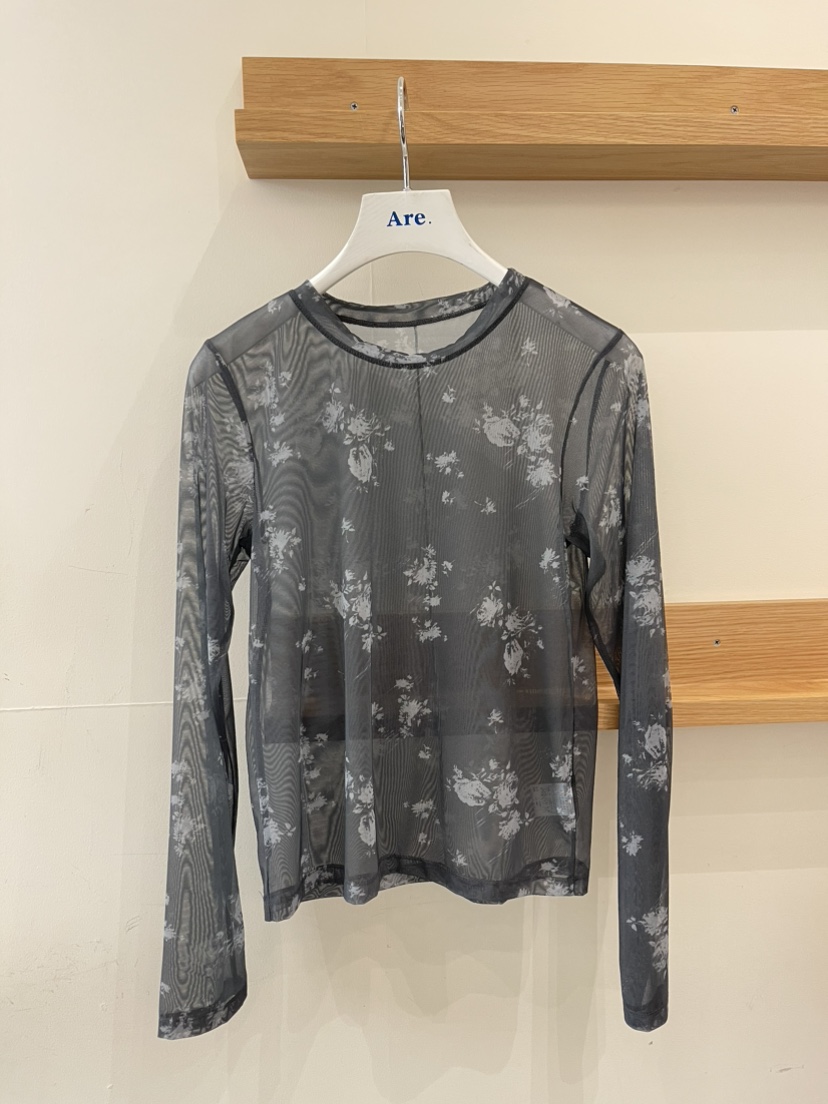HEUMUTA東大門代購女士新品休閑時尚真品長袖T恤印花網狀HEUMUTA長袖T恤圖色1