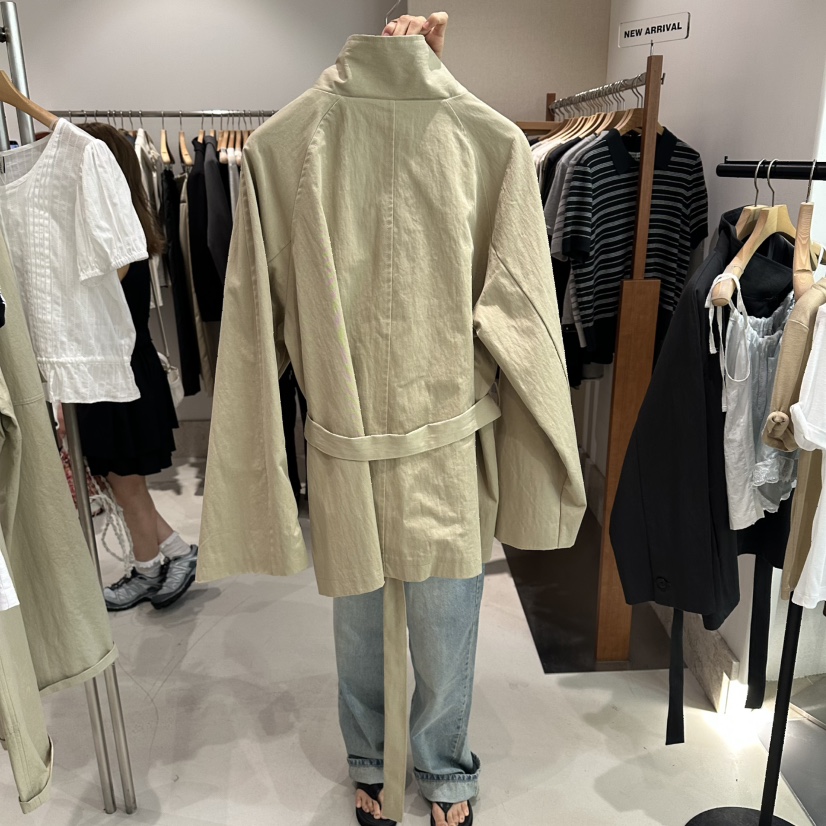 ANDMORE BUTTON東大門代購女裝新款休閑26夏季夾克含腰帶ANDMORE BUTTON夾克