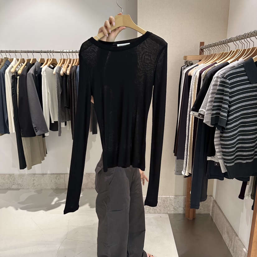 ANDMORE BUTTON東大門實拍女裝新品人氣熱賣時尚長袖T恤ANDMORE BUTTON長袖T恤圖色6黑色