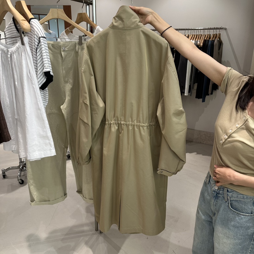 ANDMORE BUTTON東大門實拍女裝新品推薦真品休閑長款風衣ANDMORE BUTTON長款風衣