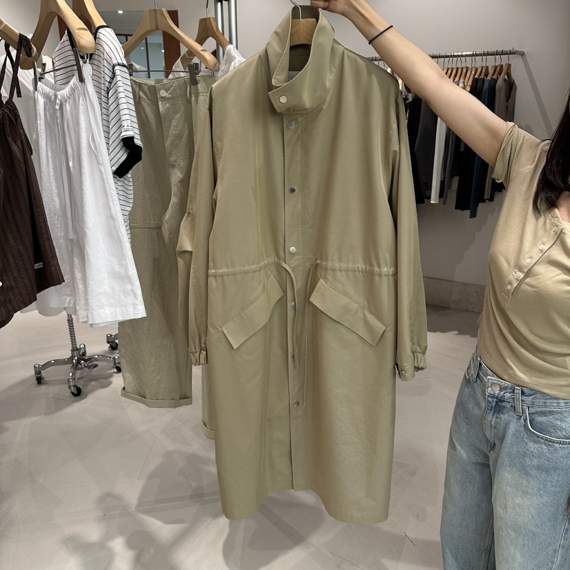 ANDMORE BUTTON東大門實拍女裝新品推薦真品休閑長款風衣ANDMORE BUTTON長款風衣圖色1