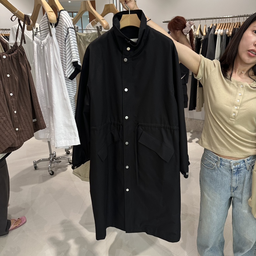 ANDMORE BUTTON東大門實拍女裝新品推薦真品休閑長款風衣ANDMORE BUTTON長款風衣圖色2