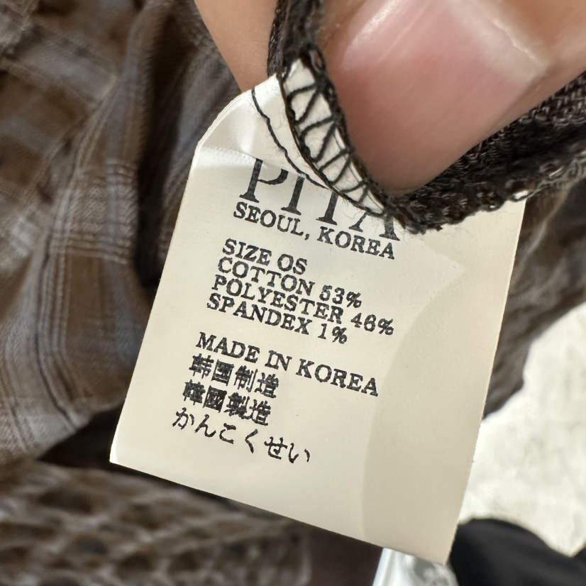 PITA/THEVERLIN東大門直郵女士新款人氣襯衫蕾絲衫雙口袋格子PITA/THEVERLIN襯衫/蕾絲衫