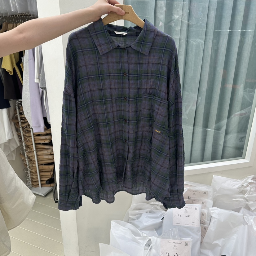 OURMOMENT韓國代購女士新款真品推薦26夏季休閑襯衫蕾絲衫OURMOMENT襯衫/蕾絲衫圖色1