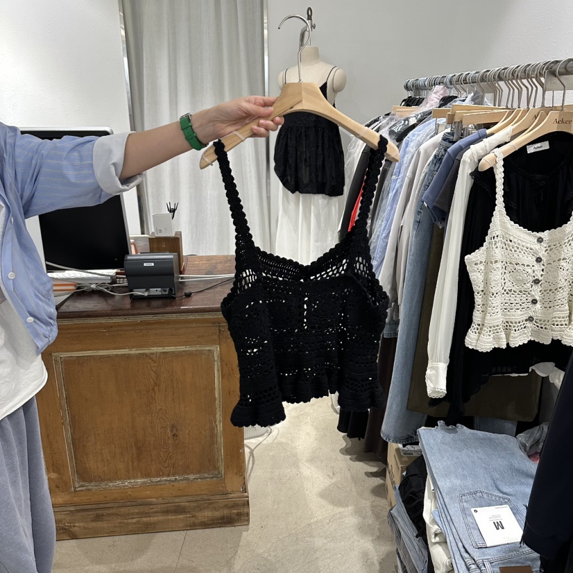 ACKER韓國代購女士新品熱賣26夏季推薦人氣吊帶背心手工編織ACKER吊帶/背心