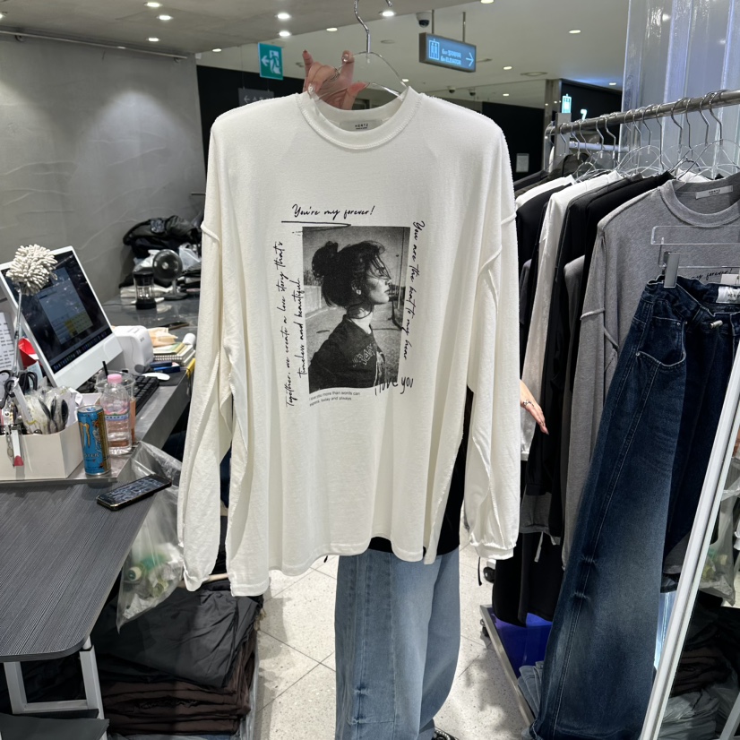 HERTZ-P東大門實拍女士新款26夏季真品休閑時尚推薦長袖T恤HERTZ-P長袖T恤圖色1