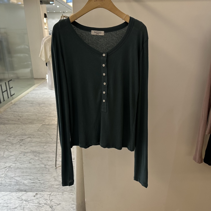DE VENTI東大門直郵女裝新款休閑26夏季時尚人氣長袖T恤DE VENTI長袖T恤圖色2墨綠