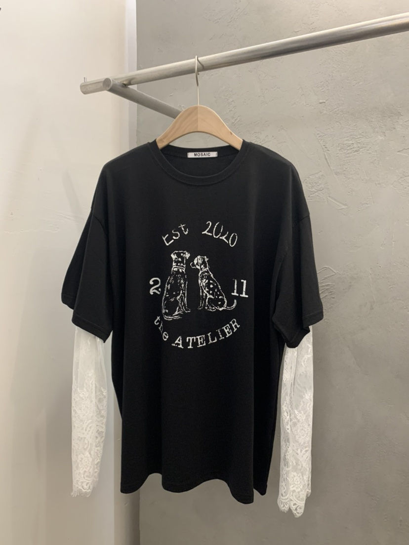 MOSAIC東大門實拍女裝新品真品時尚人氣26夏季長袖T恤假兩件MOSAIC長袖T恤圖色2