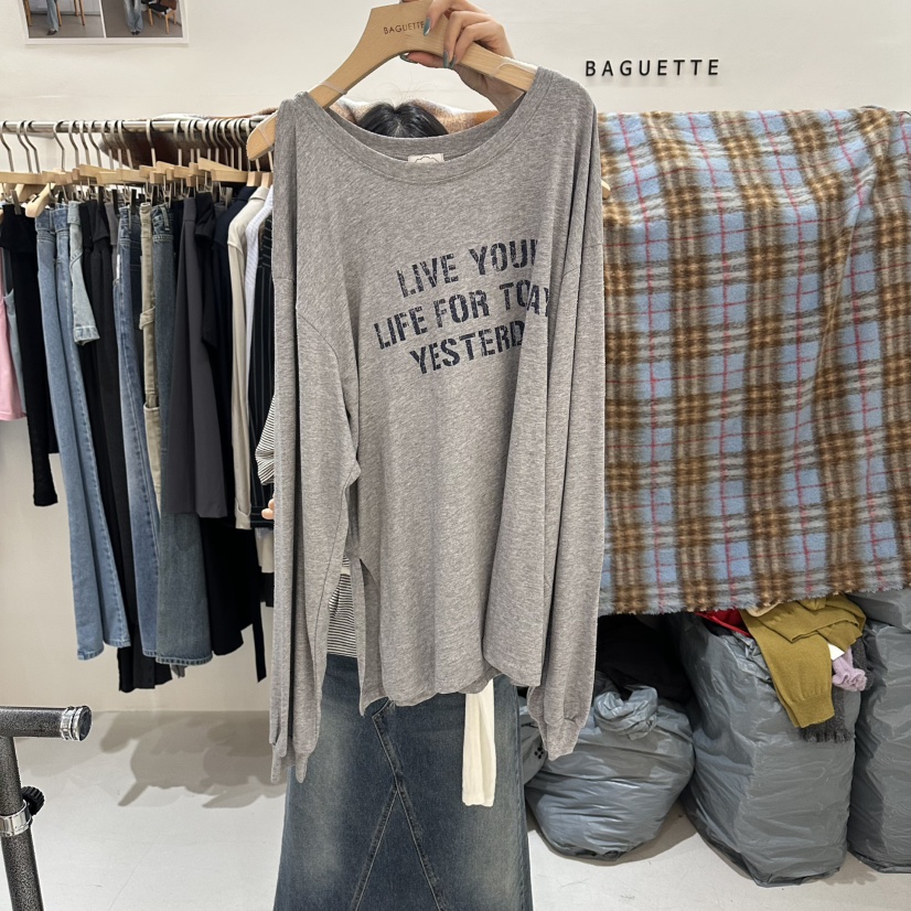 BAGUETTE-P韓國直郵女士新品真品人氣時尚推薦熱賣長袖T恤BAGUETTE-P長袖T恤圖色1