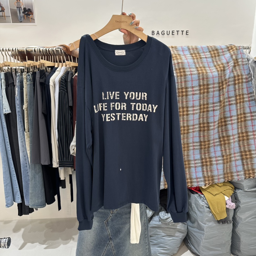 BAGUETTE-P韓國直郵女士新品真品人氣時尚推薦熱賣長袖T恤BAGUETTE-P長袖T恤圖色2