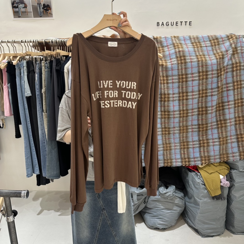 BAGUETTE-P韓國直郵女士新品真品人氣時尚推薦熱賣長袖T恤BAGUETTE-P長袖T恤圖色3