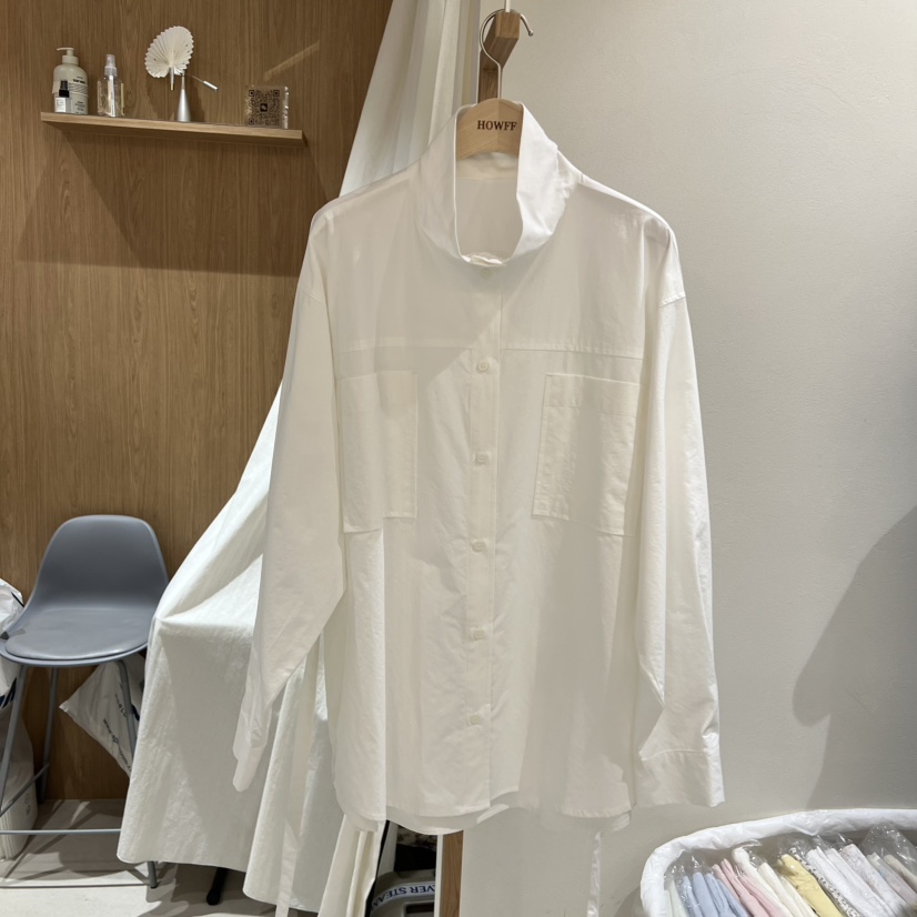 HOWFF東大門代購女士新品休閑時尚真品襯衫蕾絲衫含腰帶高領HOWFF襯衫/蕾絲衫圖色1