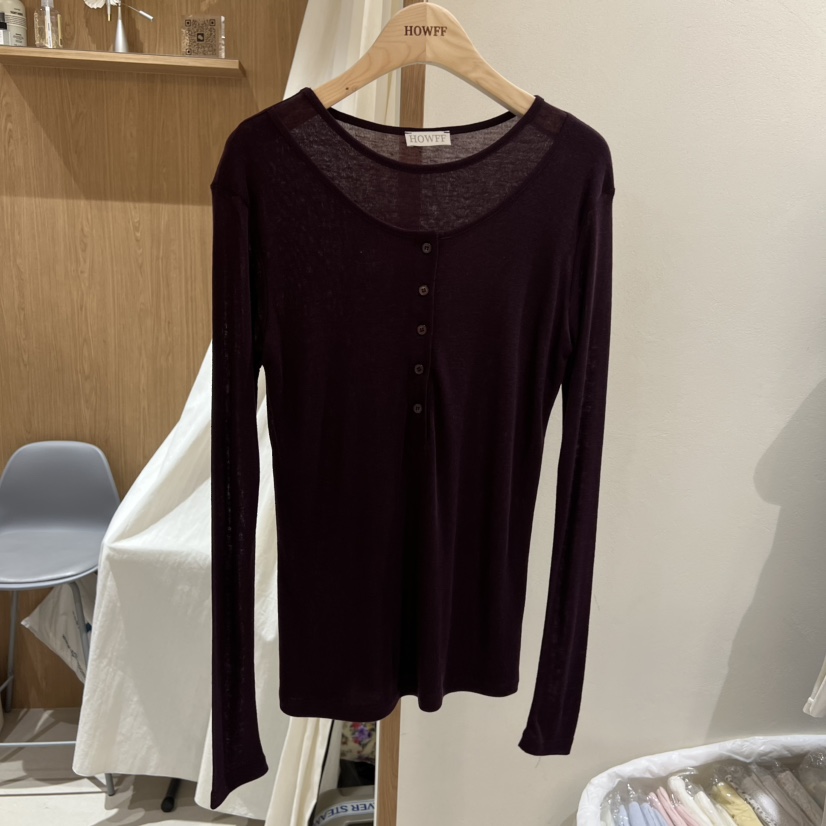 HOWFF東大門實拍女裝新品休閑熱賣推薦時尚長袖T恤假兩件HOWFF長袖T恤圖色4
