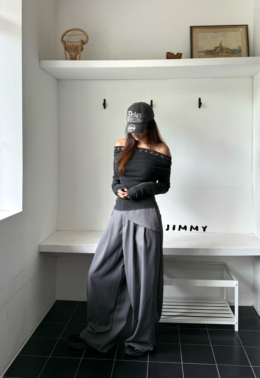 JIMMY東大門直郵女裝新品熱賣26夏季時尚真品推薦休閑褲褶裥JIMMY/REMAKE休閑褲