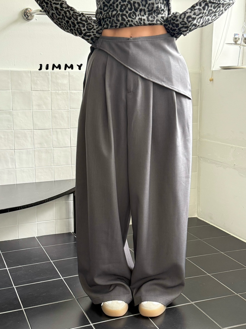 JIMMY東大門直郵女裝新品熱賣26夏季時尚真品推薦休閑褲褶裥JIMMY/REMAKE休閑褲圖色2
