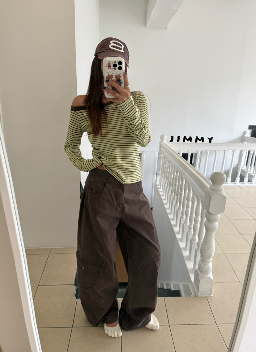 JIMMY韓國直郵女裝新品推薦人氣休閑熱賣26夏季時尚長袖T恤JIMMY/REMAKE長袖T恤