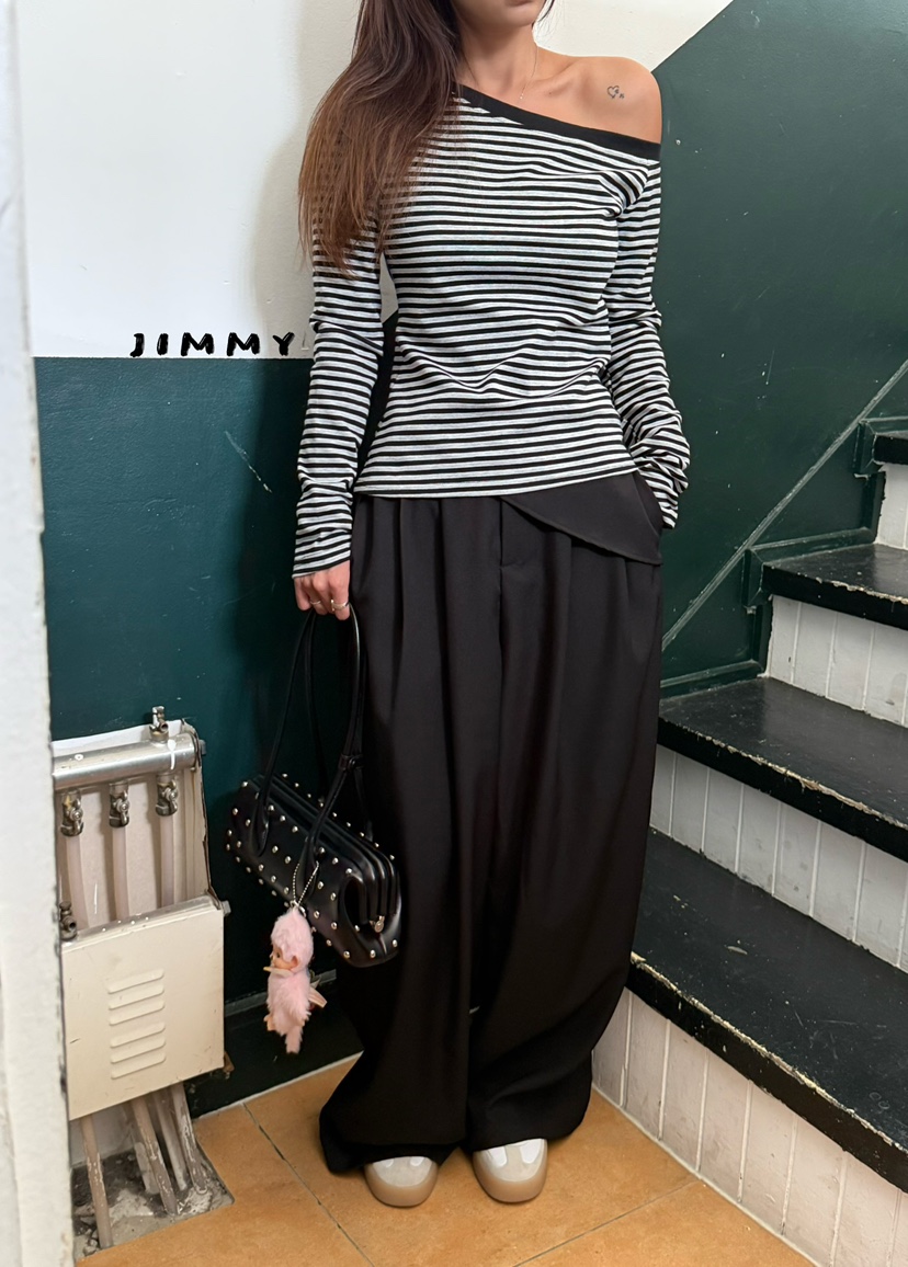 JIMMY韓國直郵女裝新品推薦人氣休閑熱賣26夏季時尚長袖T恤JIMMY/REMAKE長袖T恤