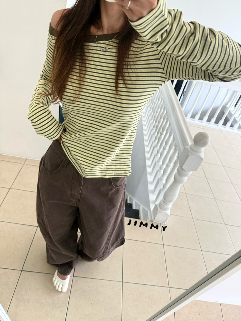 JIMMY韓國直郵女裝新品推薦人氣休閑熱賣26夏季時尚長袖T恤JIMMY/REMAKE長袖T恤圖色1