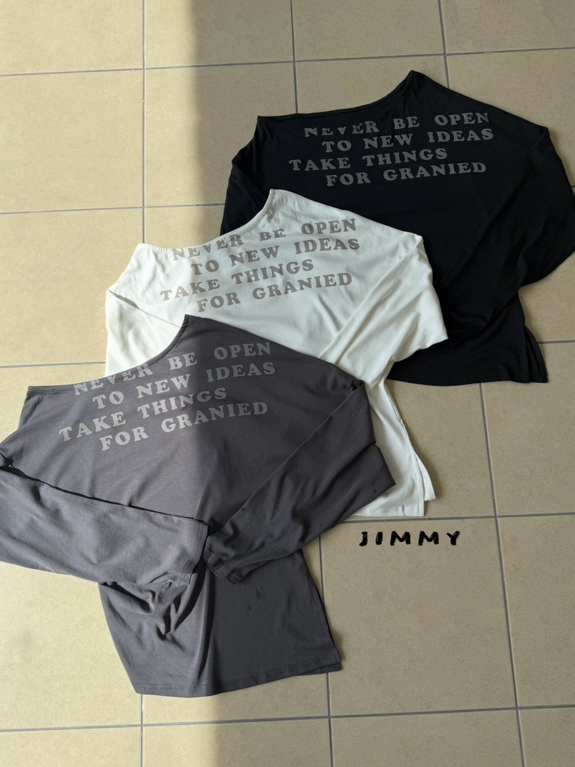 JIMMY韓國直郵女裝新品人氣26夏季熱賣時尚長袖T恤印花寬松JIMMY/REMAKE長袖T恤