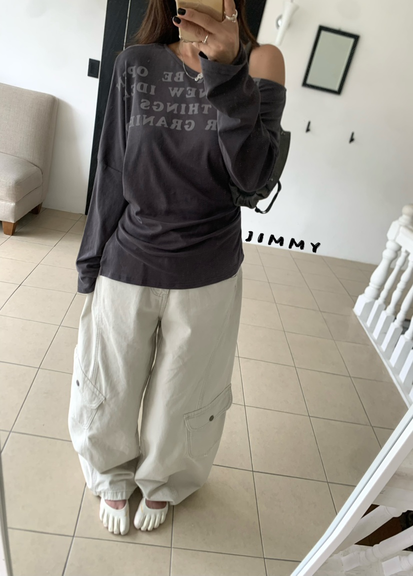 JIMMY韓國直郵女裝新品人氣26夏季熱賣時尚長袖T恤印花寬松JIMMY/REMAKE長袖T恤