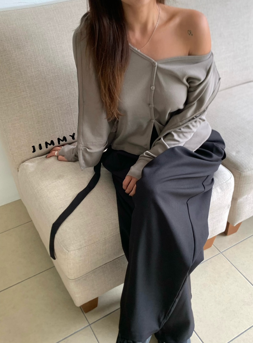JIMMY東大門實拍女裝新款26夏季推薦長袖T恤拉鏈連帽衫無袖JIMMY/REMAKE長袖T恤