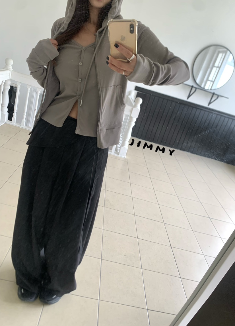 JIMMY東大門實拍女裝新款26夏季推薦長袖T恤拉鏈連帽衫無袖JIMMY/REMAKE長袖T恤
