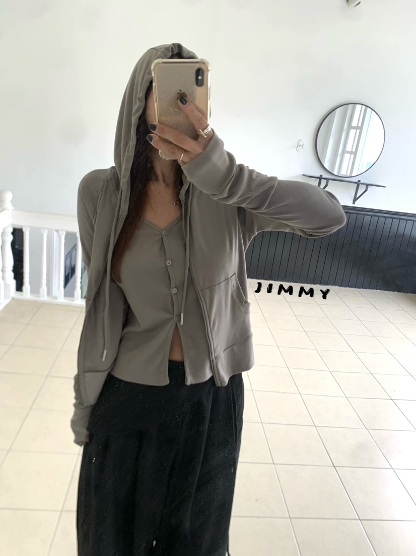 JIMMY東大門實拍女裝新款26夏季推薦長袖T恤拉鏈連帽衫無袖JIMMY/REMAKE長袖T恤圖色3
