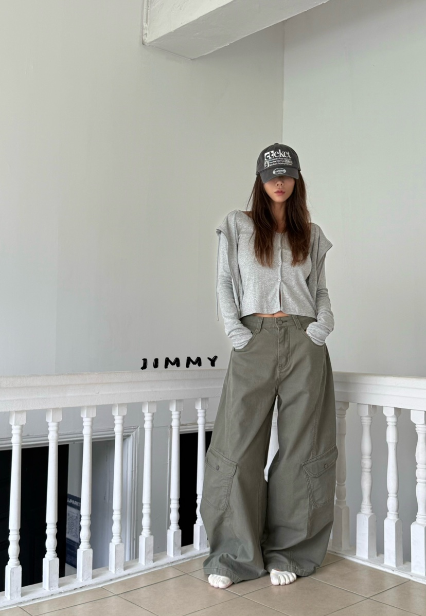 JIMMY韓國直郵女裝新品休閑時尚真品人氣熱賣休閑褲工裝褲JIMMY/REMAKE休閑褲