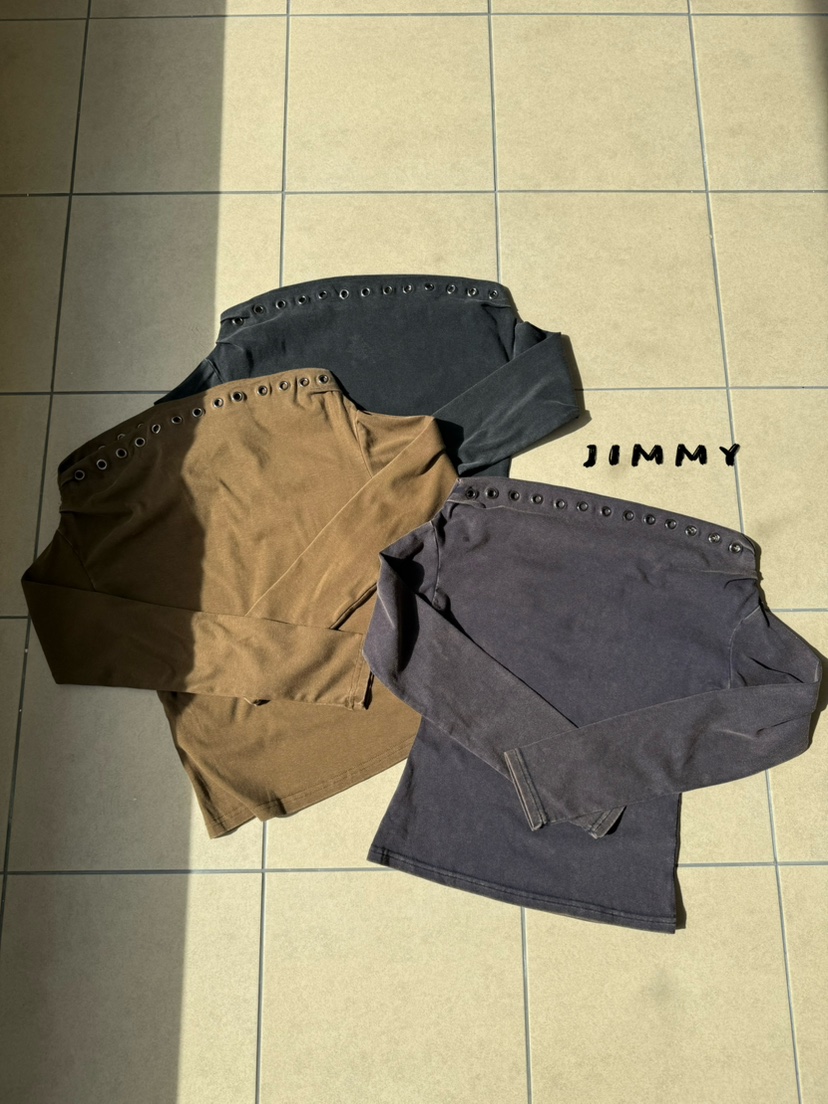JIMMY韓國代購女裝新品時尚休閑推薦人氣真品熱賣長袖T恤JIMMY/REMAKE長袖T恤