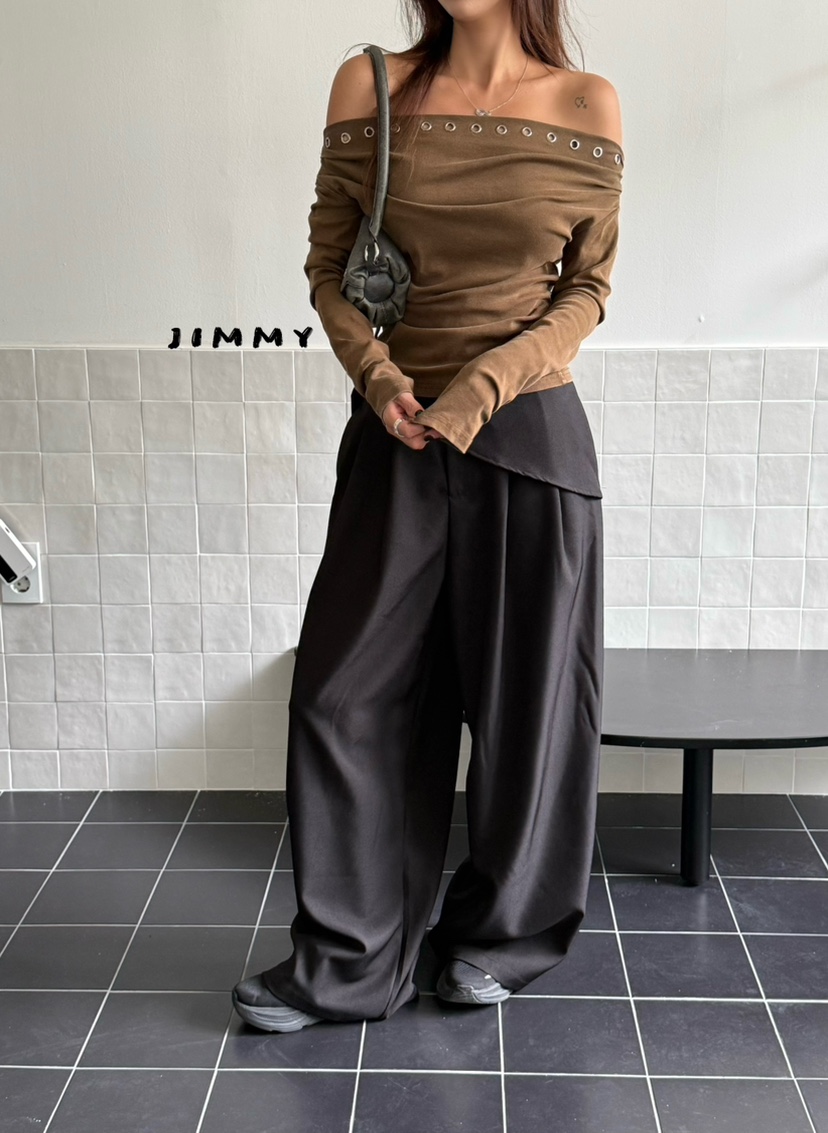 JIMMY韓國代購女裝新品時尚休閑推薦人氣真品熱賣長袖T恤JIMMY/REMAKE長袖T恤