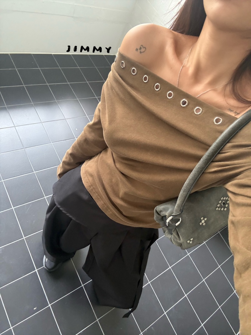 JIMMY韓國代購女裝新品時尚休閑推薦人氣真品熱賣長袖T恤JIMMY/REMAKE長袖T恤