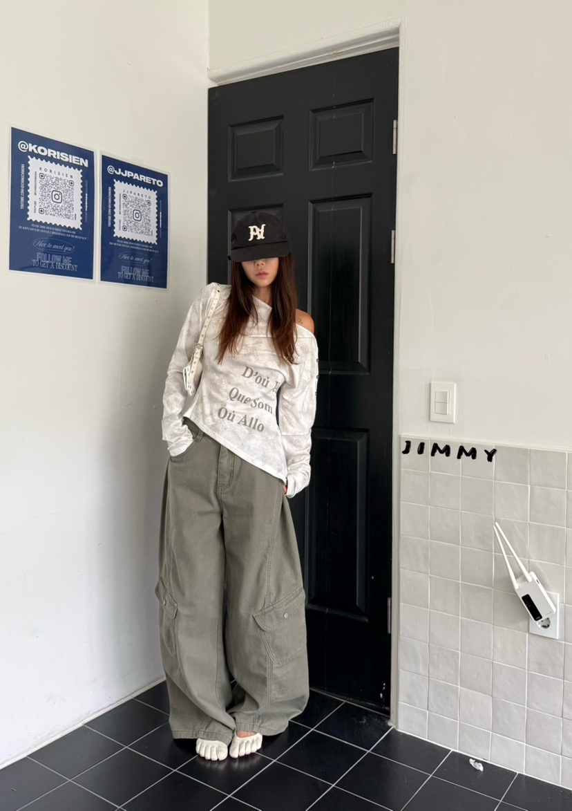 JIMMY韓國代購女士新款26夏季推薦人氣休閑真品熱賣長袖T恤JIMMY/REMAKE長袖T恤