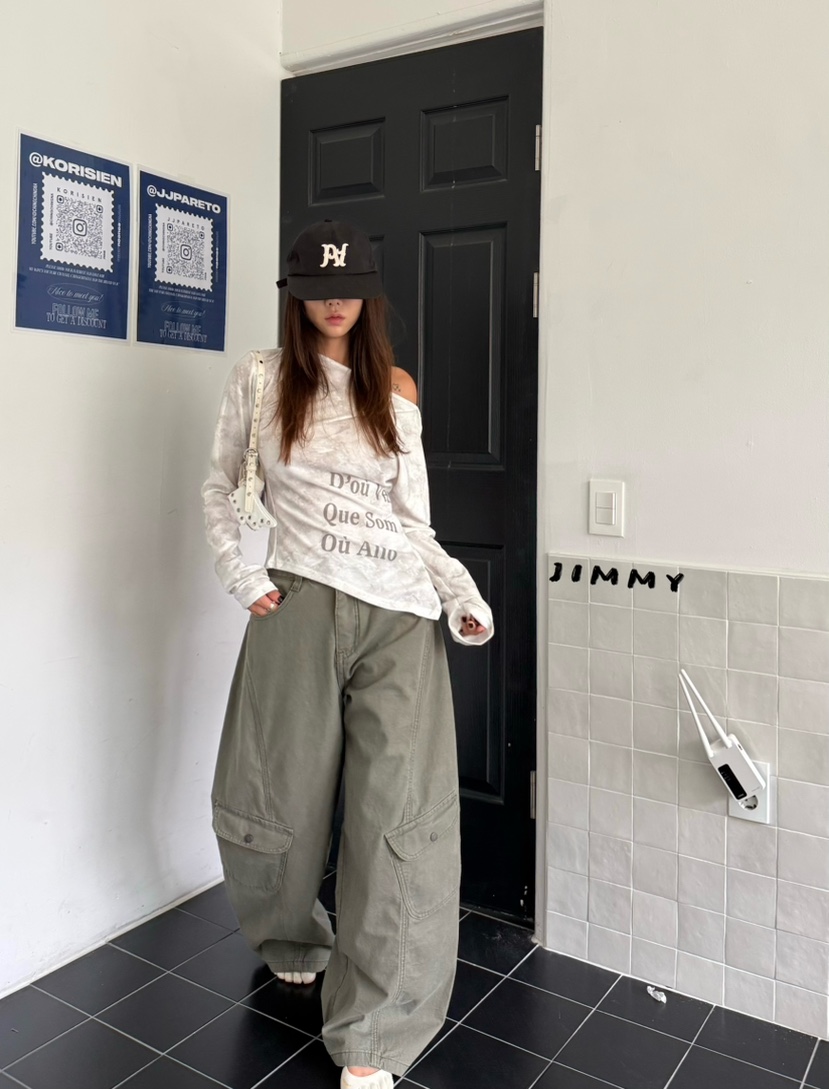 JIMMY韓國代購女士新款26夏季推薦人氣休閑真品熱賣長袖T恤JIMMY/REMAKE長袖T恤
