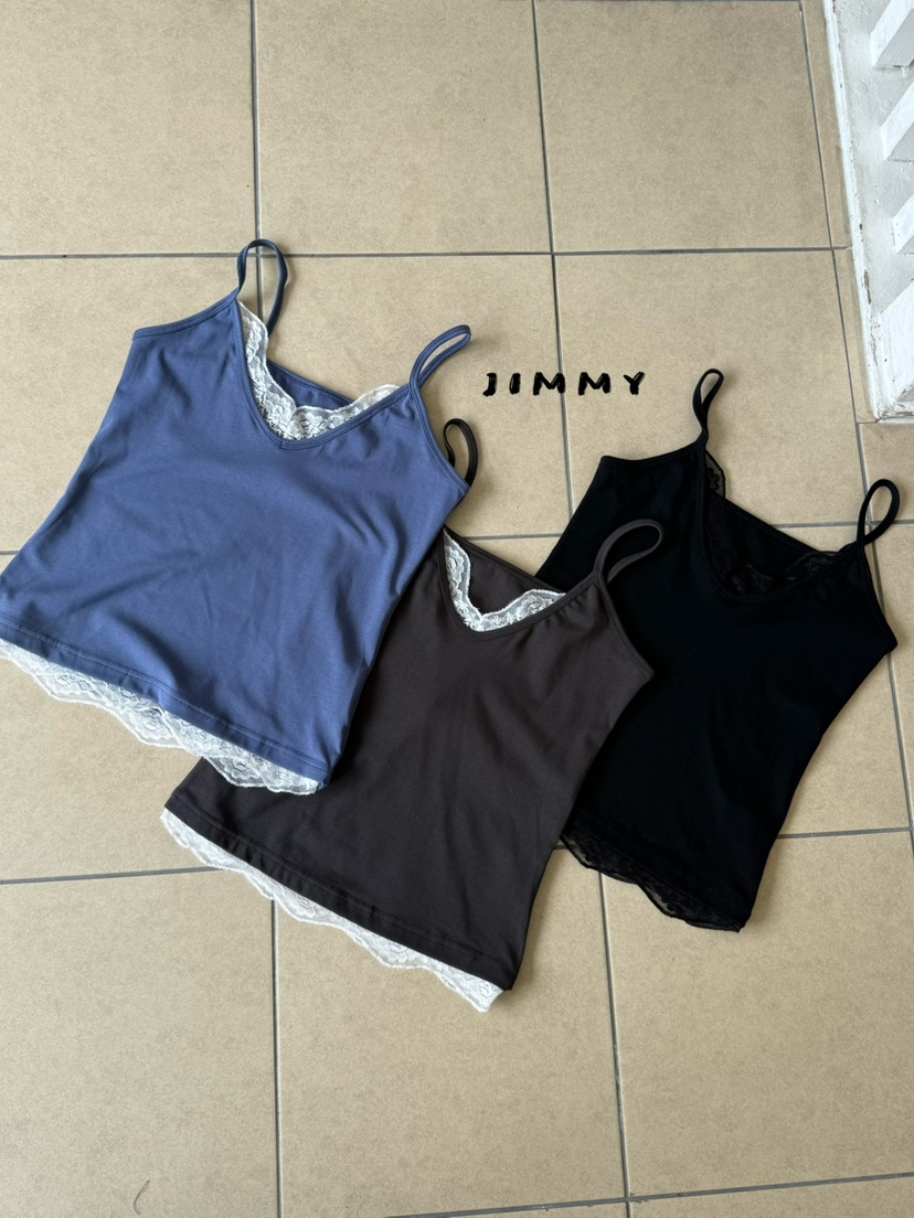 JIMMY韓國代購女士新品推薦26夏季休閑時尚吊帶背心蕾絲無袖JIMMY/REMAKE吊帶/背心