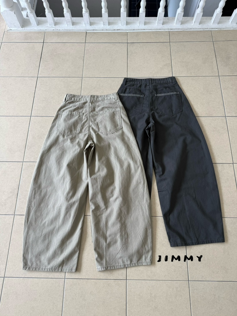 JIMMY韓國代購女士新款26夏季真品休閑人氣推薦休閑褲紐扣JIMMY/REMAKE休閑褲