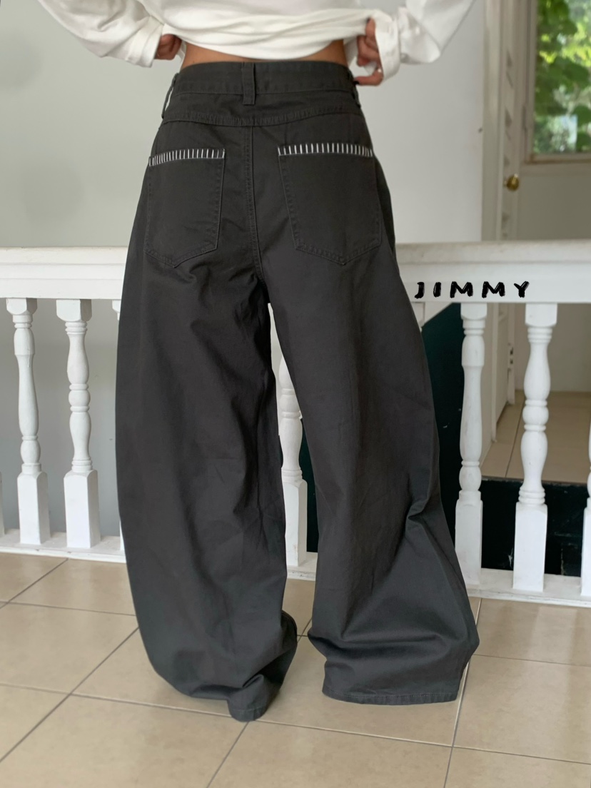 JIMMY韓國代購女士新款26夏季真品休閑人氣推薦休閑褲紐扣JIMMY/REMAKE休閑褲