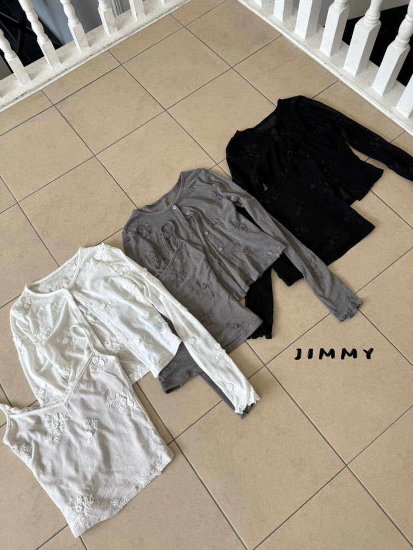 JIMMY韓國直郵女士新品人氣26夏季推薦真品熱賣套裝花朵無袖JIMMY/REMAKE套裝