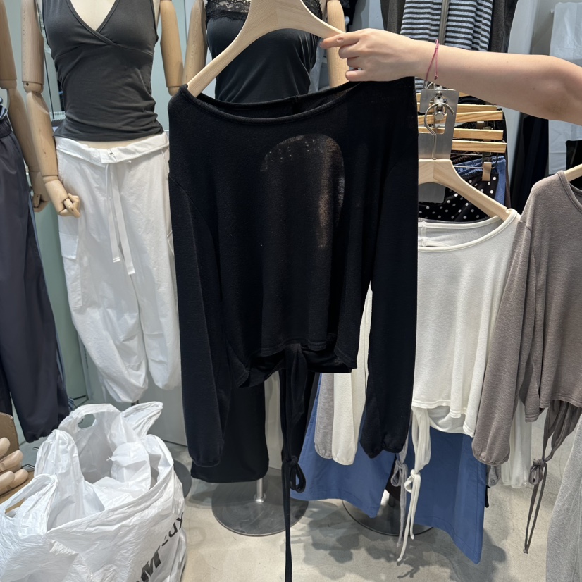 W.FATAL韓國代購女士新款真品26夏季熱賣時尚長袖T恤開衩W.FATAL長袖T恤圖色4