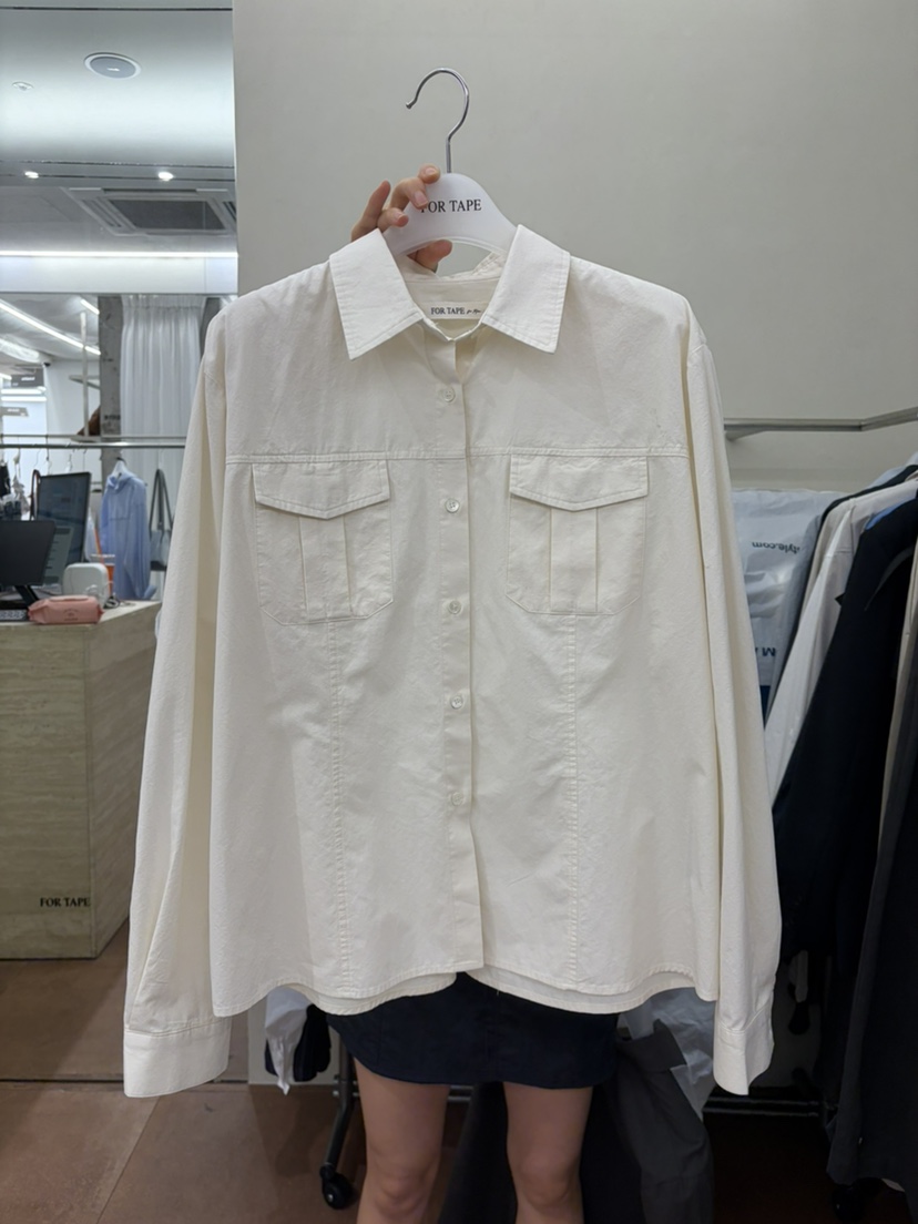 FOR TAPE東大門代購女裝新品26春夏真品推薦襯衫蕾絲衫口袋FOR TAPE襯衫/蕾絲衫圖色1