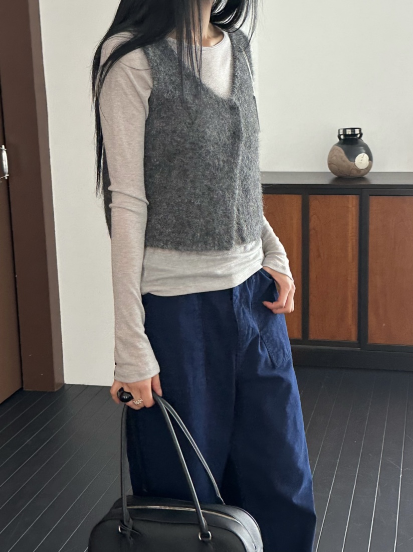 LE VASE韓國直郵女裝新款26春夏真品人氣職業時尚馬甲羊駝LE VASE馬甲圖色4