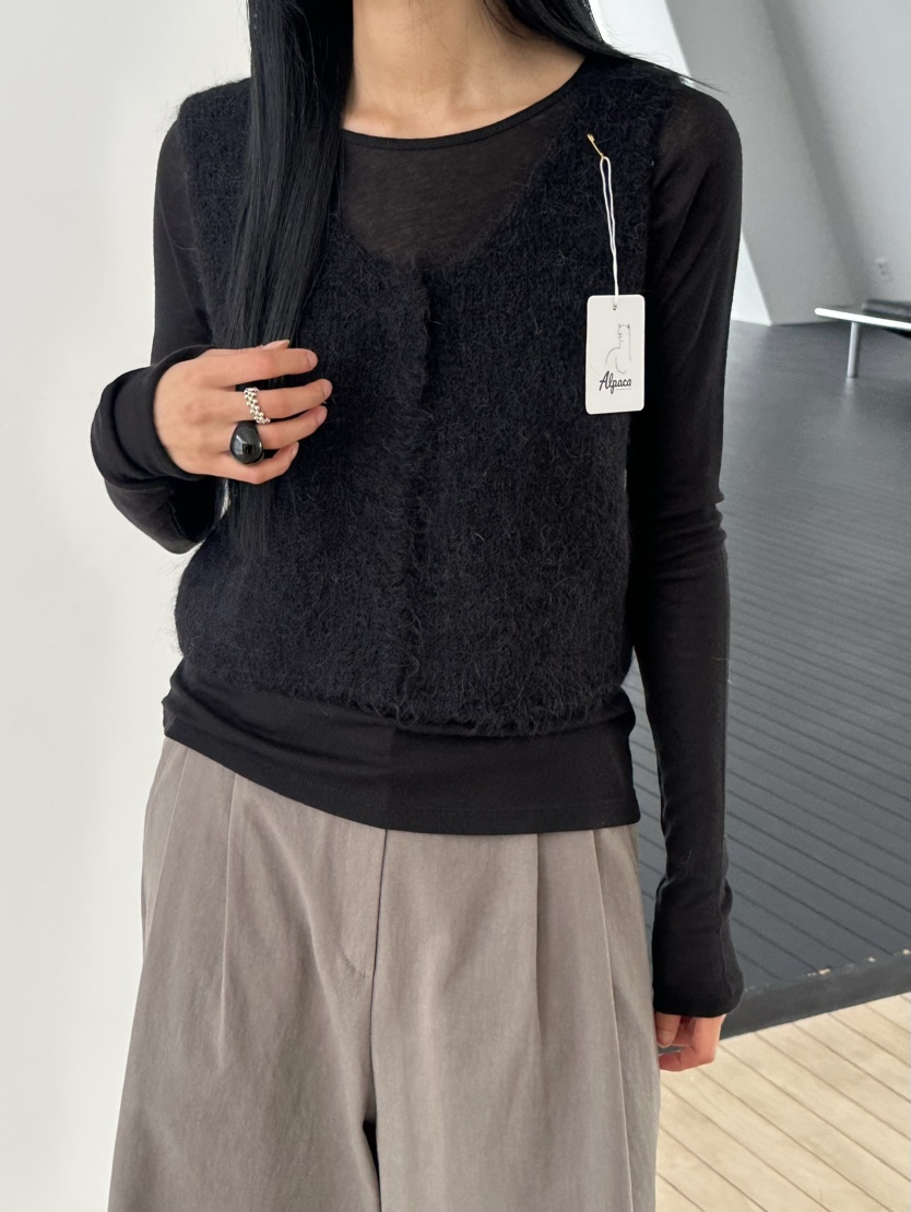 LE VASE韓國直郵女裝新款26春夏真品人氣職業時尚馬甲羊駝LE VASE馬甲圖色5