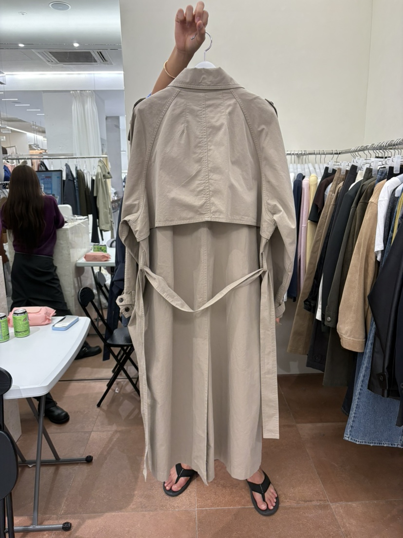 FOR TAPE韓國直郵女裝新款時尚職業推薦26春夏長款風衣含腰帶FOR TAPE長款風衣