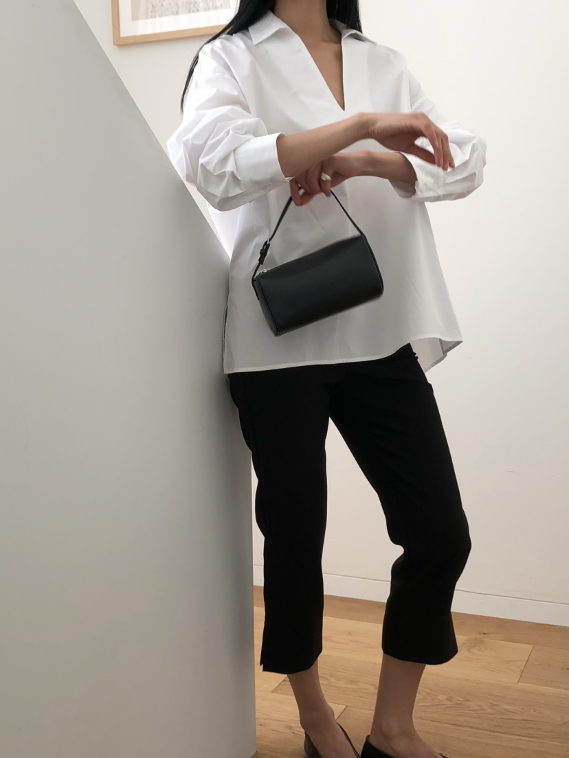LE VASE韓國直郵女裝新品真品職業時尚襯衫蕾絲衫V領深VLE VASE襯衫/蕾絲衫