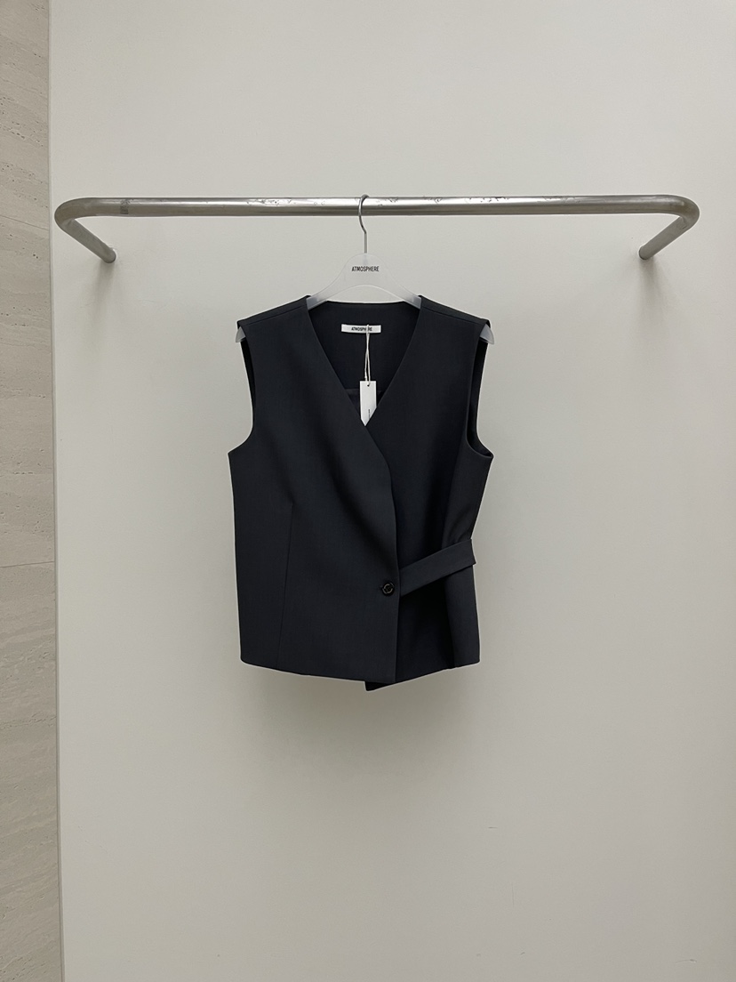 ATMOSPHERE韓國代購女士新品26春夏職業休閑熱賣真品馬甲ATMOSPHERE/BLING馬甲圖色1墨色