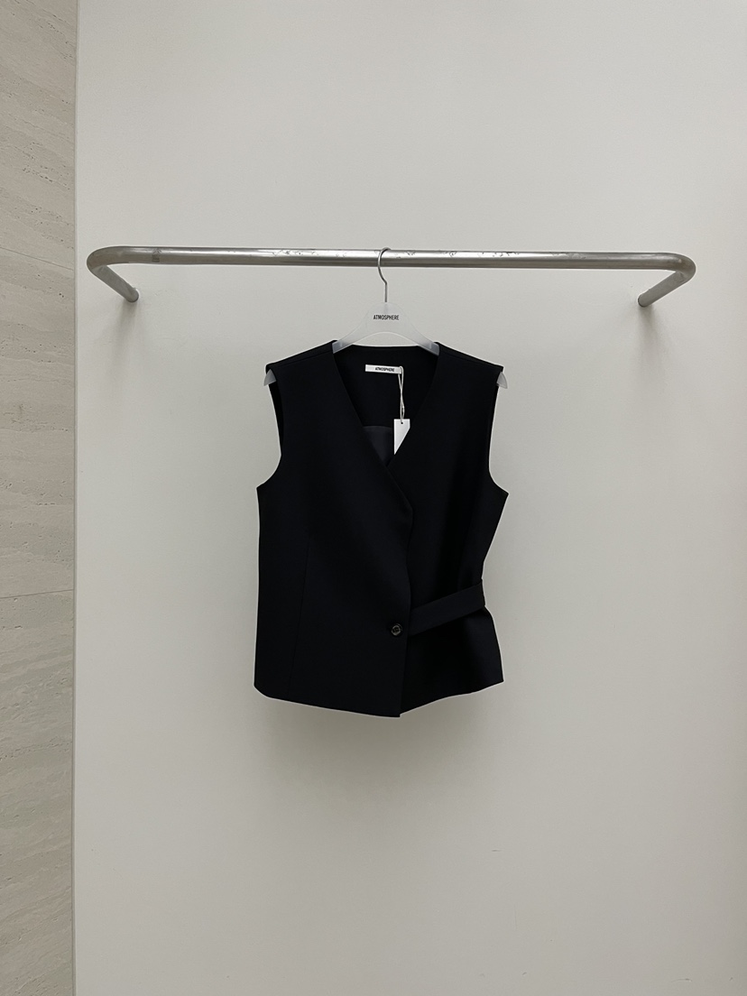 ATMOSPHERE韓國代購女士新品26春夏職業休閑熱賣真品馬甲ATMOSPHERE/BLING馬甲圖色2黑色