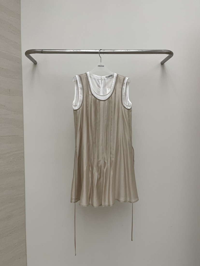ATMOSPHERE東大門直郵女士新品職業推薦連衣裙假兩件褶裥ATMOSPHERE/BLING連衣裙圖色2