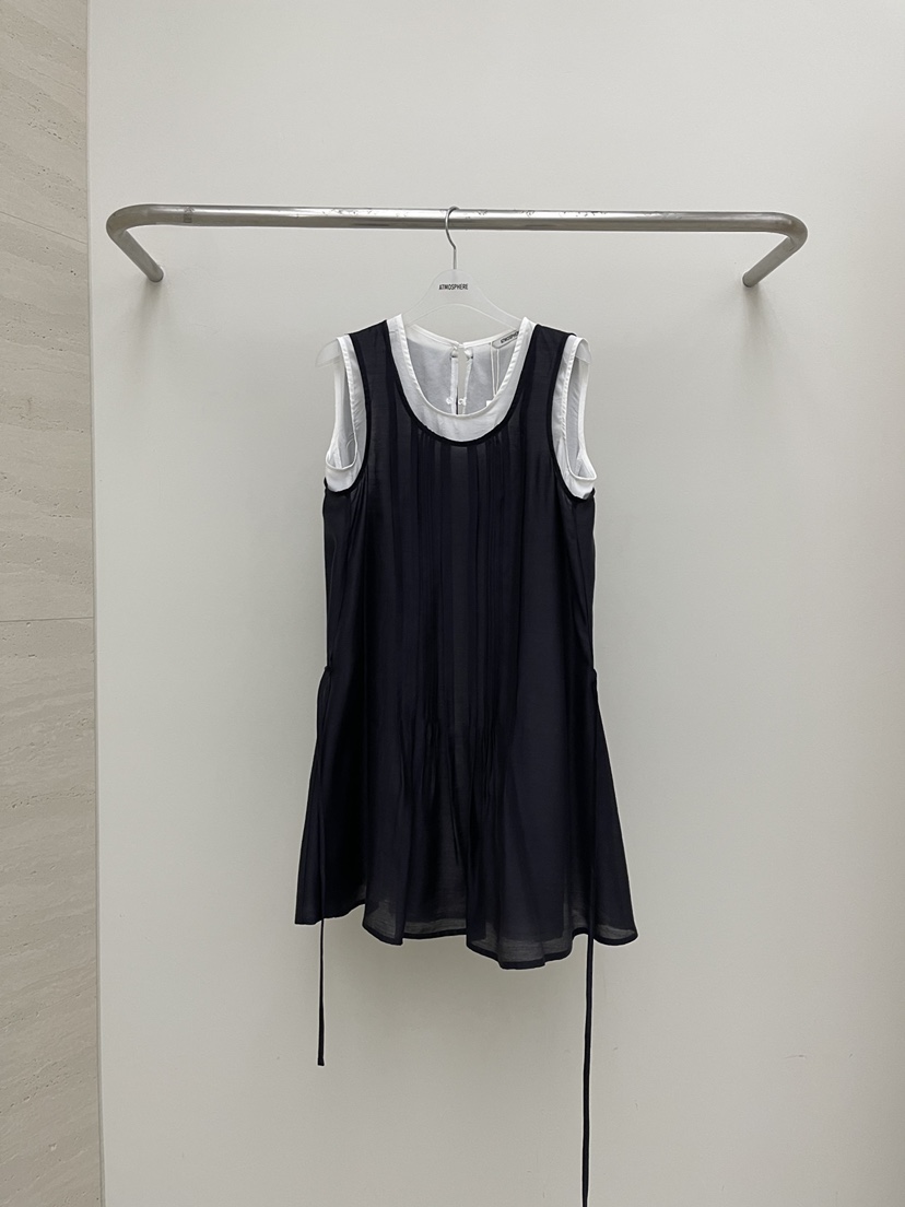 ATMOSPHERE東大門直郵女士新品職業推薦連衣裙假兩件褶裥ATMOSPHERE/BLING連衣裙圖色3